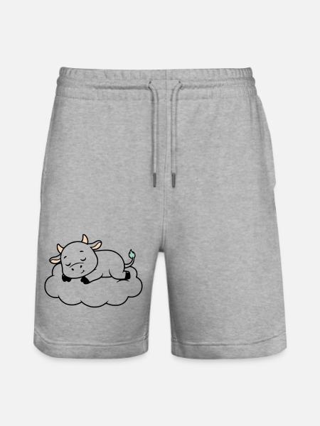 Sleeping Cow Cloud Dream Baby - Stanley/Stella Trainer Unisex Organic Jogging Shorts - heather grey