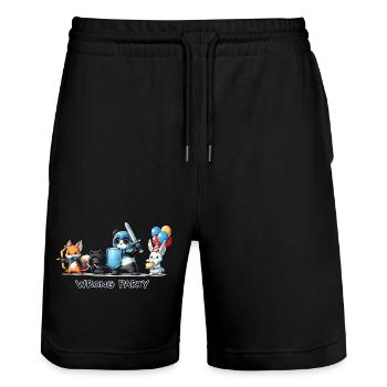 False Party – Knight, Rogue, Mage & Birth - Stanley/Stella Trainer Unisex Organic Jogging Shorts - black - Front - Nik (191cm) & Marisol (170cm)
