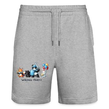 False Party – Knight, Rogue, Mage & Birth - Stanley/Stella Trainer Unisex Organic Jogging Shorts - heather grey - Front - Nik (191cm) & Marisol (170cm)