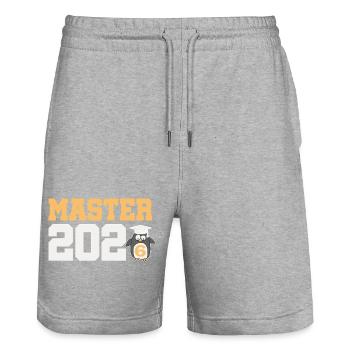 Master 2026 Abschluss Promotion Sponsion - Stanley/Stella Unisex Bio Joggingshorts Trainer  - Grau meliert - Vorne - Nik (191cm) & Marisol (170cm)