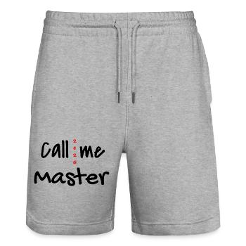 Master 2026 Graduation Graduation - Stanley/Stella Trainer Unisex Organic Jogging Shorts - heather grey - Front - Nik (191cm) & Marisol (170cm)