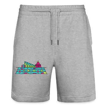Orpheline urbain Xscape de Milton Keynes Modern Line Art - Short de jogging bio TRAINER Stanley/Stella unisexe - gris chiné - Devant - Nik (191cm) & Marisol (170cm)