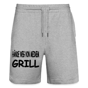 Grillen - Stanley/Stella Unisex Bio Joggingshorts Trainer  - Grau meliert - Vorne - Nik (191cm) & Marisol (170cm)