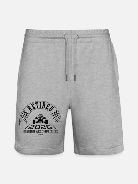 Retired 2026 – Mission Accomplished (Retiree / B) - Stanley/Stella Trainer Unisex Organic Jogging Shorts - heather grey