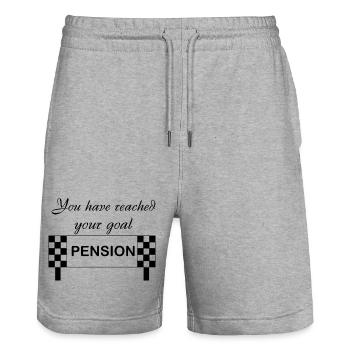 Sie haben Ihr Ziel erreicht: RENTE - Stanley/Stella Unisex Bio Joggingshorts Trainer  - Grau meliert - Vorne - Nik (191cm) & Marisol (170cm)