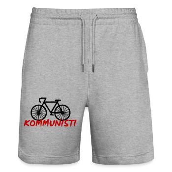 Linke Spur - Stanley/Stella Unisex Bio Joggingshorts Trainer  - Grau meliert - Vorne - Nik (191cm) & Marisol (170cm)