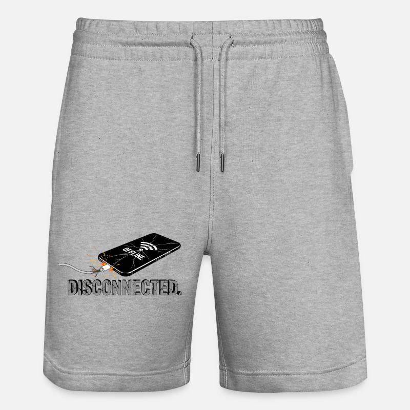 Déconnecté - Pause numérique - Short de jogging bio TRAINER Stanley/Stella unisexe - gris chiné