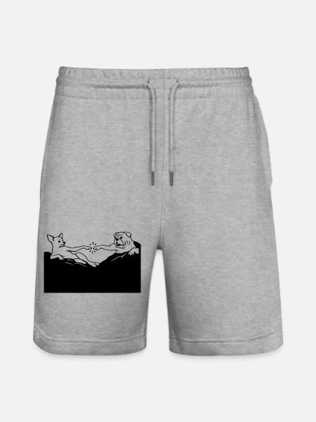 Die Erschaffung Hunde Michelangelo - Stanley/Stella Unisex Bio Joggingshorts Trainer - Grau meliert