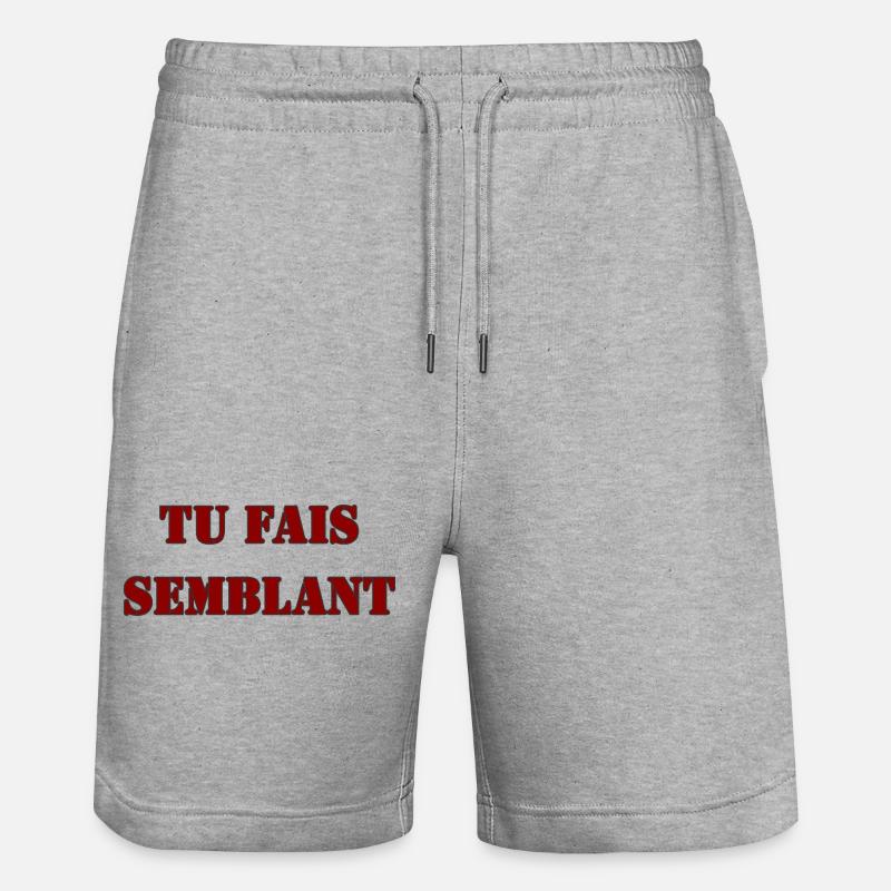 TU FAIS SEMBLANT - Short de jogging bio TRAINER Stanley/Stella unisexe - gris chiné