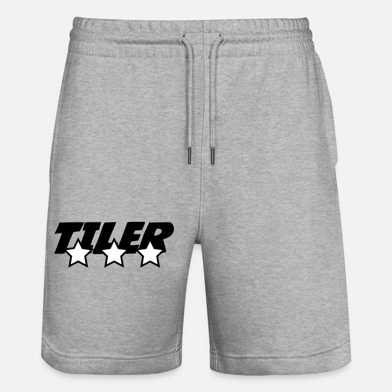 Tiler *** pro tile laying precision craft - Stanley/Stella Trainer Unisex Organic Jogging Shorts - heather grey