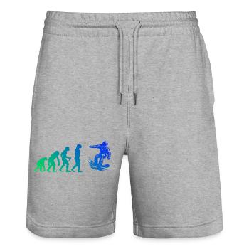 A motif just for snowboarding - Stanley/Stella Trainer Unisex Organic Jogging Shorts - heather grey - Front - Nik (191cm) & Marisol (170cm)