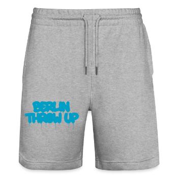 Berlin Throw Up - Stanley/Stella Trainer Unisex Organic Jogging Shorts - heather grey - Front - Nik (191cm) & Marisol (170cm)
