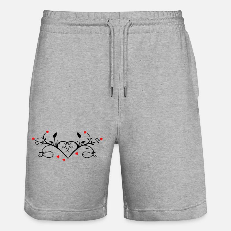 Ornement avec des cœurs - Short de jogging bio TRAINER Stanley/Stella unisexe - gris chiné