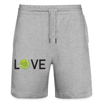 Tennis-Liebhaber - Stanley/Stella Unisex Bio Joggingshorts Trainer  - Grau meliert - Vorne - Nik (191cm) & Marisol (170cm)