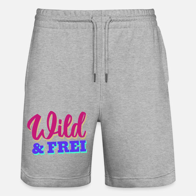 Sauvage et libre - Short de jogging bio TRAINER Stanley/Stella unisexe - gris chiné