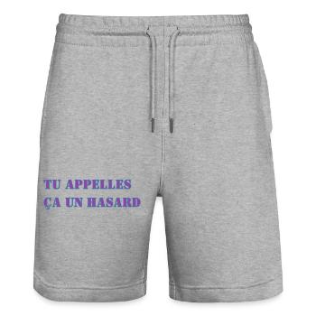 TU APPELLES ÇA UN HASARD - Short de jogging bio TRAINER Stanley/Stella unisexe - gris chiné - Devant - Nik (191cm) & Marisol (170cm)