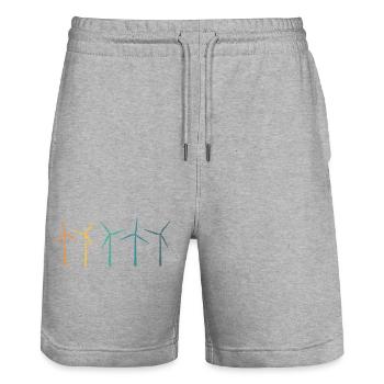 Pinwheel Retro Vintage Nature Conservation Nature - Stanley/Stella Trainer Unisex Organic Jogging Shorts - heather grey - Front - Nik (191cm) & Marisol (170cm)