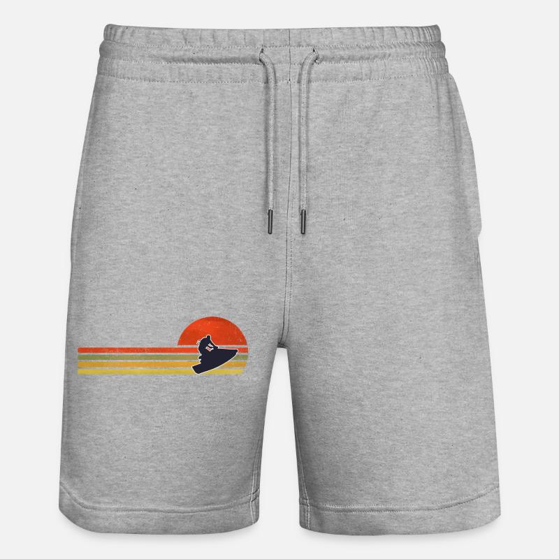 Retro Sunset Snowboard - Short de jogging bio TRAINER Stanley/Stella unisexe - gris chiné