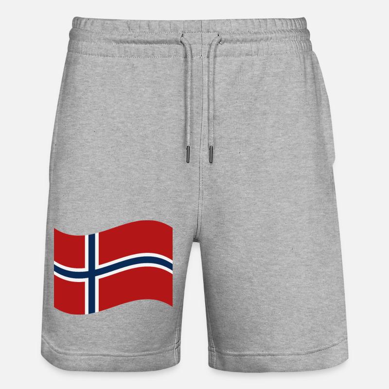 Drapeau norvégien - Short de jogging bio TRAINER Stanley/Stella unisexe - gris chiné