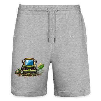ErnteTraktor Feldzauber - Stanley/Stella Unisex Bio Joggingshorts Trainer  - Grau meliert - Vorne - Nik (191cm) & Marisol (170cm)