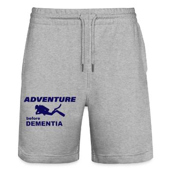DIVING ADVENTURE - Stanley/Stella Trainer Unisex Organic Jogging Shorts - heather grey - Front - Nik (191cm) & Marisol (170cm)