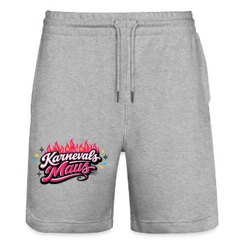 Karnevalsmaus Köln - Kölner Karneval Design - Stanley/Stella Unisex Bio Joggingshorts Trainer  - Grau meliert - Vorne - Nik (191cm) & Marisol (170cm)