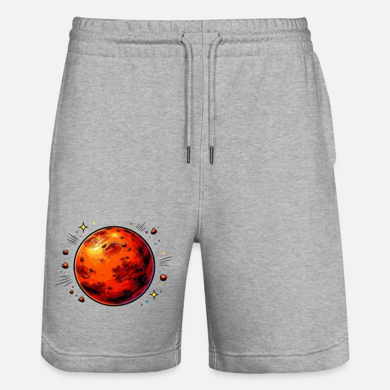 Planète rouge Mars - Short de jogging bio TRAINER Stanley/Stella unisexe - gris chiné