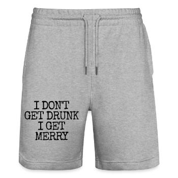I don't get drunk, I get merry (lus - Stanley/Stella Trainer Unisex Organic Jogging Shorts - heather grey - Front - Nik (191cm) & Marisol (170cm)
