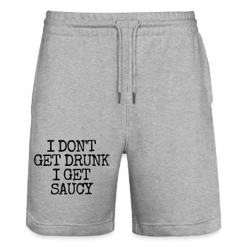 I don't get drunk, I get naughty and lus - Stanley/Stella Trainer Unisex Organic Jogging Shorts - heather grey - Front - Nik (191cm) & Marisol (170cm)