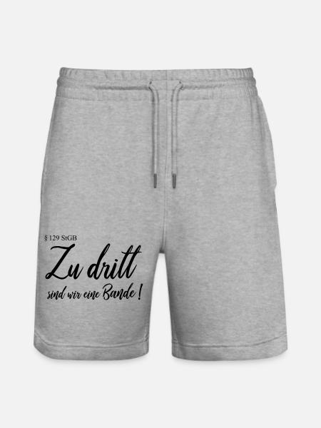 Zu dritt - Stanley/Stella Unisex Bio Joggingshorts Trainer - Grau meliert