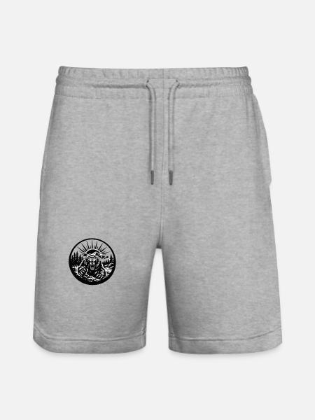 Bear – Nordic Wildlife - Stanley/Stella Trainer Unisex Organic Jogging Shorts - heather grey