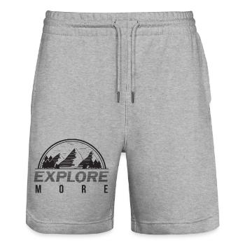 Explorez plus de montagnes et de forêts - Short de jogging bio TRAINER Stanley/Stella unisexe - gris chiné - Devant - Nik (191cm) & Marisol (170cm)