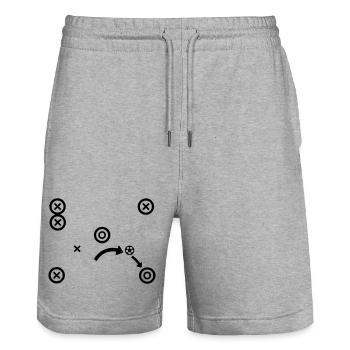 Stratégie des entraîneurs tactiques de football - Short de jogging bio TRAINER Stanley/Stella unisexe - gris chiné - Devant - Nik (191cm) & Marisol (170cm)