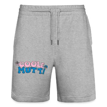 Maman cool - Short de jogging bio TRAINER Stanley/Stella unisexe - gris chiné - Devant - Nik (191cm) & Marisol (170cm)