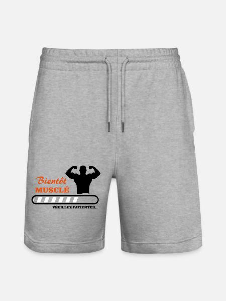 Bientôt musclé  - Short de jogging bio TRAINER Stanley/Stella unisexe - gris chiné