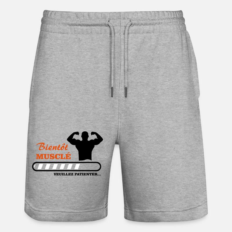 Bientôt musclé  - Short de jogging bio TRAINER Stanley/Stella unisexe - gris chiné