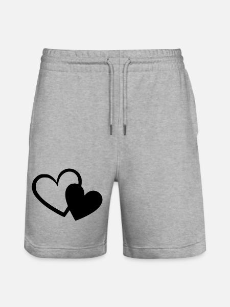 Saint-Valentin Cœur noir, St.valentin - Short de jogging bio TRAINER Stanley/Stella unisexe - gris chiné