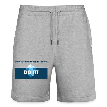 Do It! Eisberg Motivation - Short de jogging bio TRAINER Stanley/Stella unisexe - gris chiné - Devant - Nik (191cm) & Marisol (170cm)