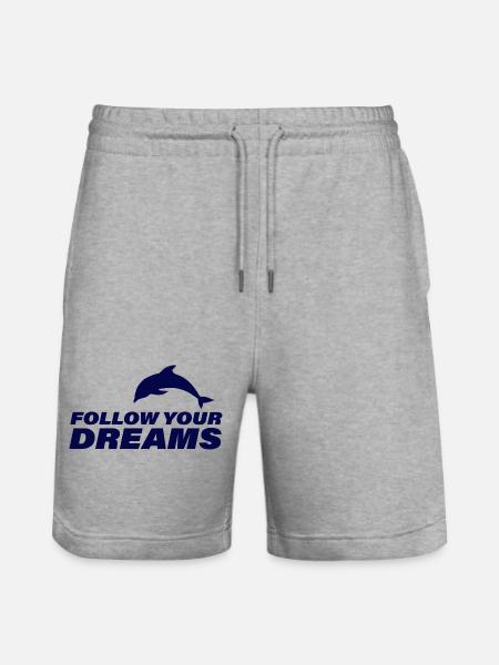 FOLLOW YOUR DREAMS - Stanley/Stella Unisex Bio Joggingshorts Trainer  - Grau meliert