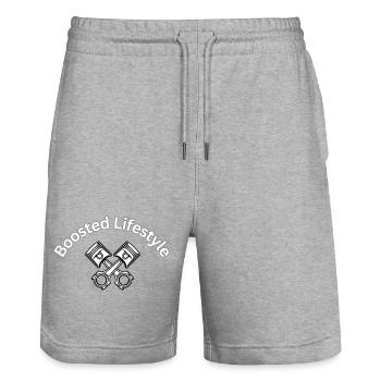 Mode de vie amélioré - Short de jogging bio TRAINER Stanley/Stella unisexe - gris chiné - Devant - Nik (191cm) & Marisol (170cm)