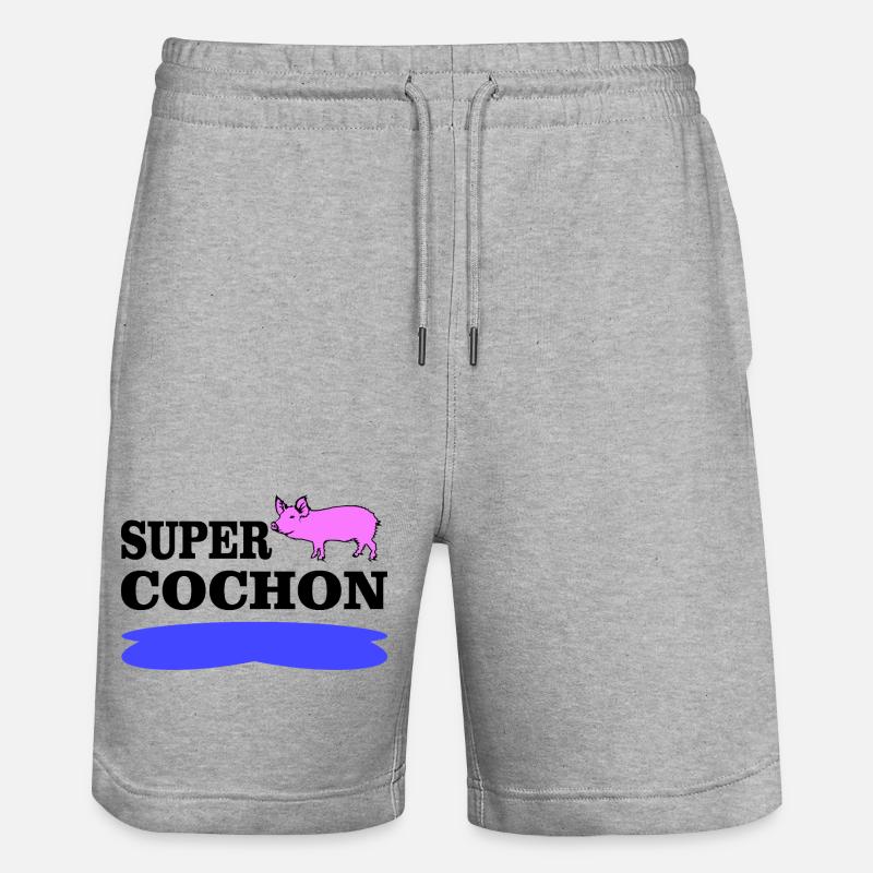 SUPER COCHON - Short de jogging bio TRAINER Stanley/Stella unisexe - gris chiné