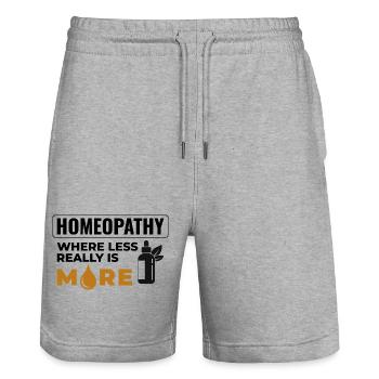 Homeopathy Where Less Is More Professional Gear  - Stanley/Stella Trainer Unisex Organic Jogging Shorts - heather grey - Front - Nik (191cm) & Marisol (170cm)