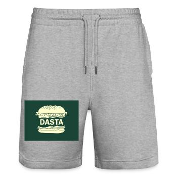 Dasta Minimal Sandwich on Green - Stanley/Stella Trainer Unisex Organic Jogging Shorts - heather grey - Front - Nik (191cm) & Marisol (170cm)