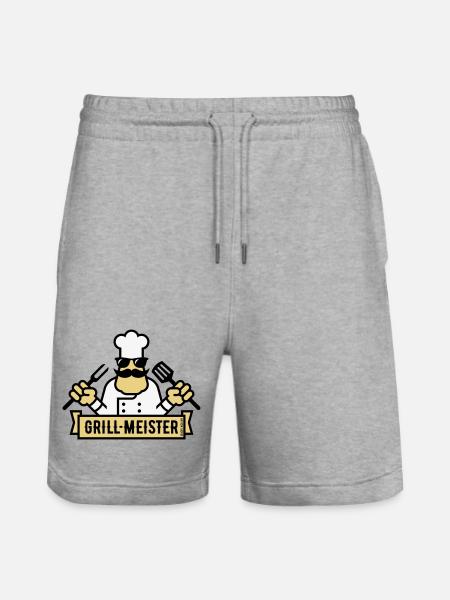 Grillmeister (Grilling / Barbecue / BBQ / 3C) - Stanley/Stella Trainer Unisex Organic Jogging Shorts - heather grey