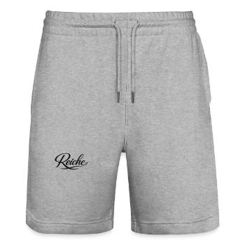 85913a2e-0fa8-4038-af2c-3f303c601a39 - Stanley/Stella Unisex Bio Joggingshorts Trainer  - Grau meliert - Vorne - Nik (191cm) & Marisol (170cm)