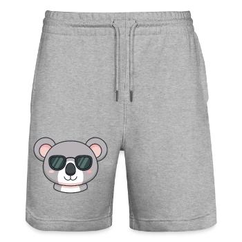 Koala Kawaii Sunglasses - Stanley/Stella Trainer Unisex Organic Jogging Shorts - heather grey - Front - Nik (191cm) & Marisol (170cm)