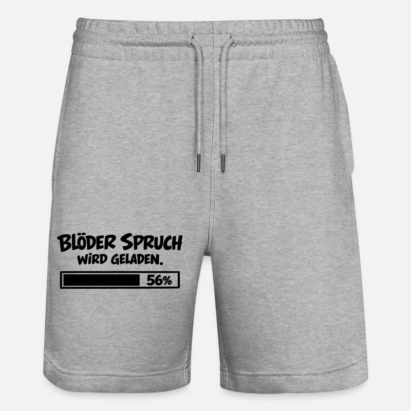 Blöder Spruch wird geladen - Stanley/Stella Unisex Bio Joggingshorts Trainer  - Grau meliert