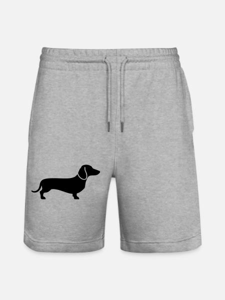 Dachshund Dachshund Dog Silhouette Vector - Stanley/Stella Trainer Unisex Organic Jogging Shorts - heather grey