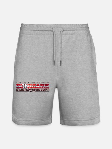 Denmark Where My Story Began - Stanley/Stella Trainer Unisex Organic Jogging Shorts - heather grey