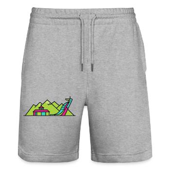 Skyline de la ville d’Innsbruck Art moderne sur le toit doré - Short de jogging bio TRAINER Stanley/Stella unisexe - gris chiné - Devant - Nik (191cm) & Marisol (170cm)